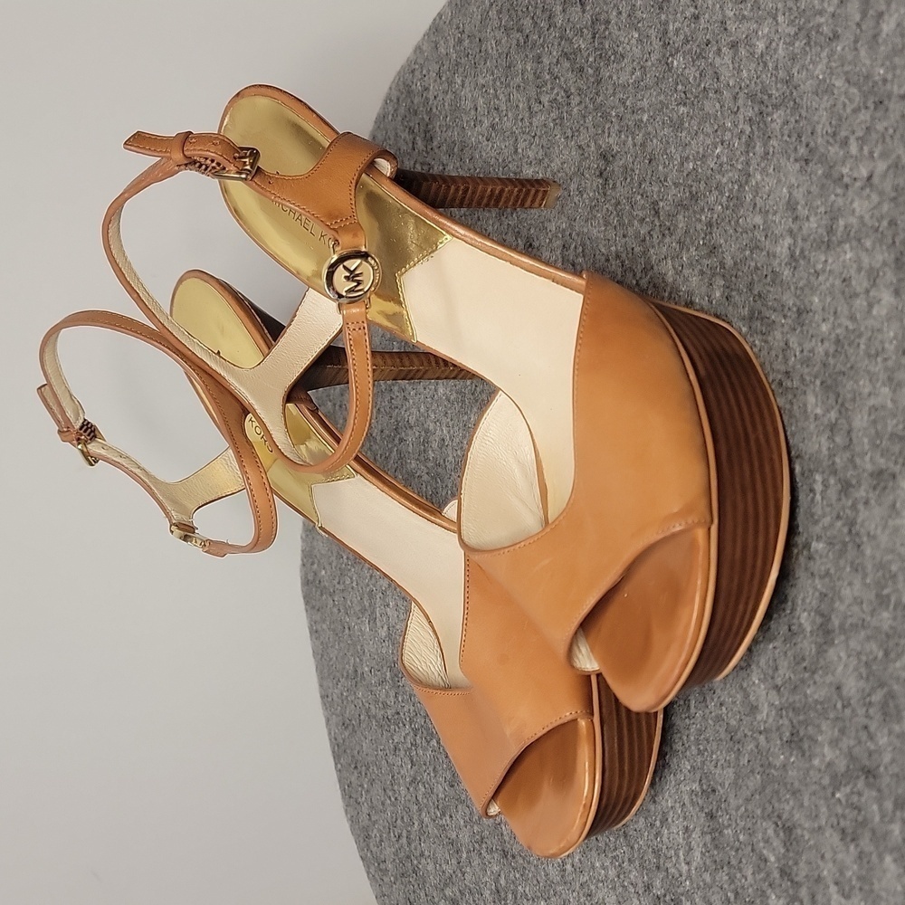 MICHAEL Michael Kors Tan Platform Heels